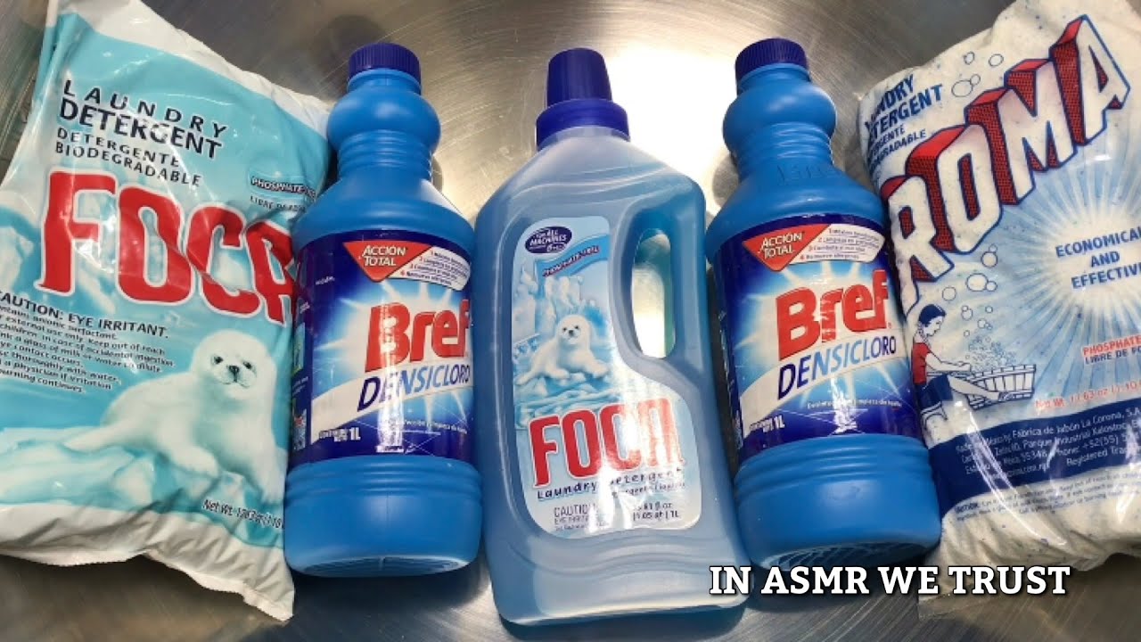 ASMR 💙 Bleach Laundry Paste 💙 Bref Densicloro, Foca Powder, Foca Detergent + Roma Powder