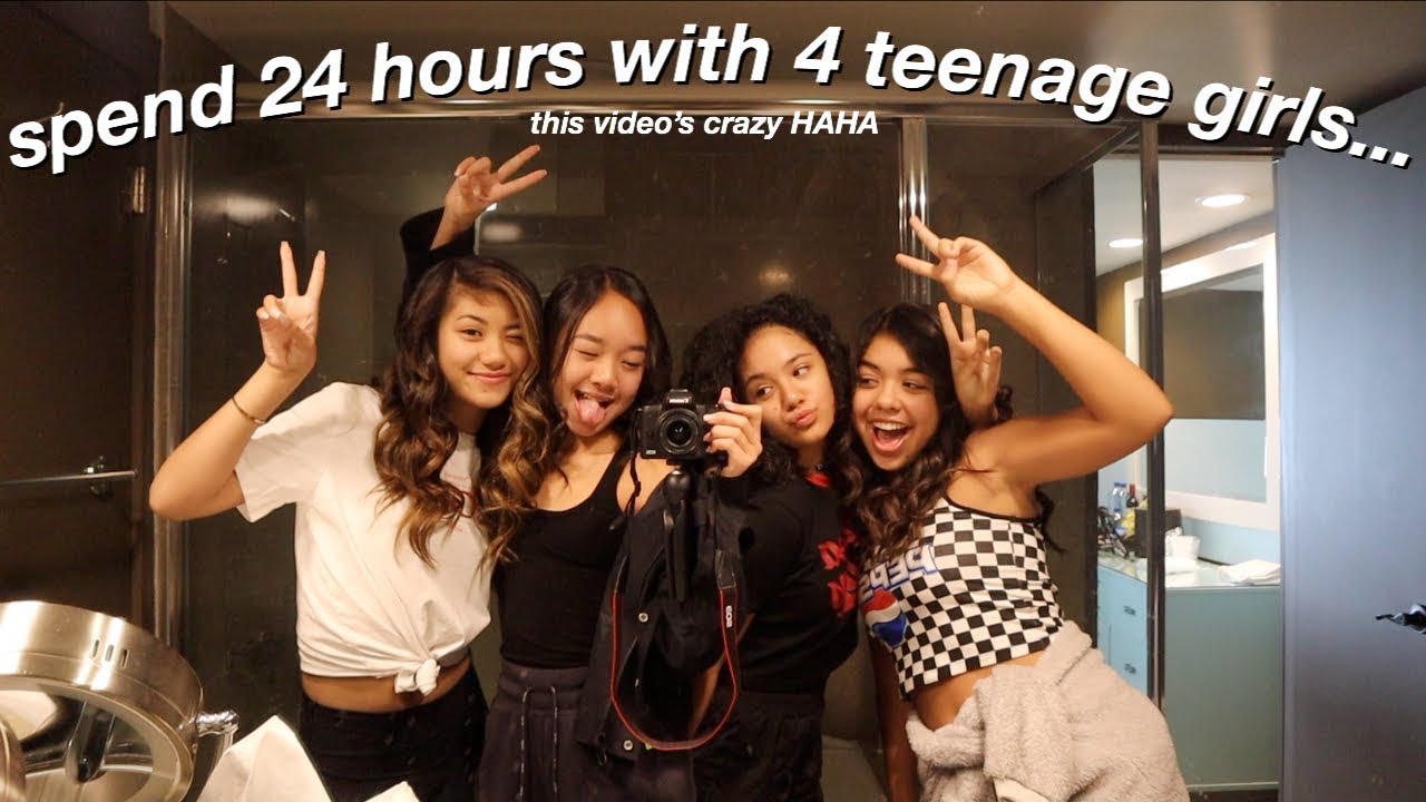 24 HOUR CHALLENGE WITH 4 TEENAGE GIRLS | Nicole Laeno