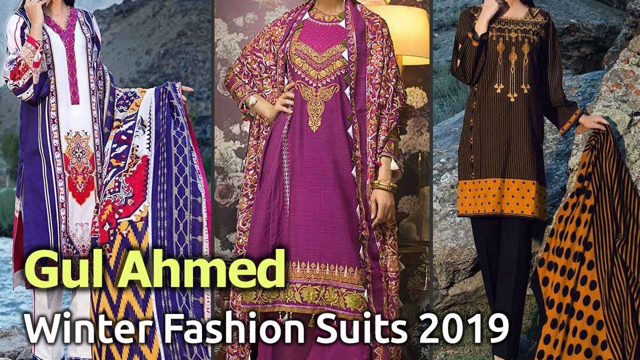 Latest Collection of GUL AHMED Winter Dresses 2019 | Pakistani Winter Suits Designs