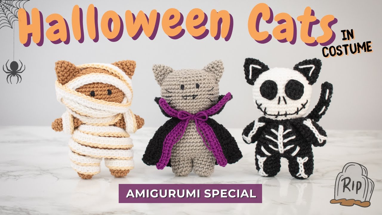 Amigurumi Halloween cats in costume - free crochet pattern