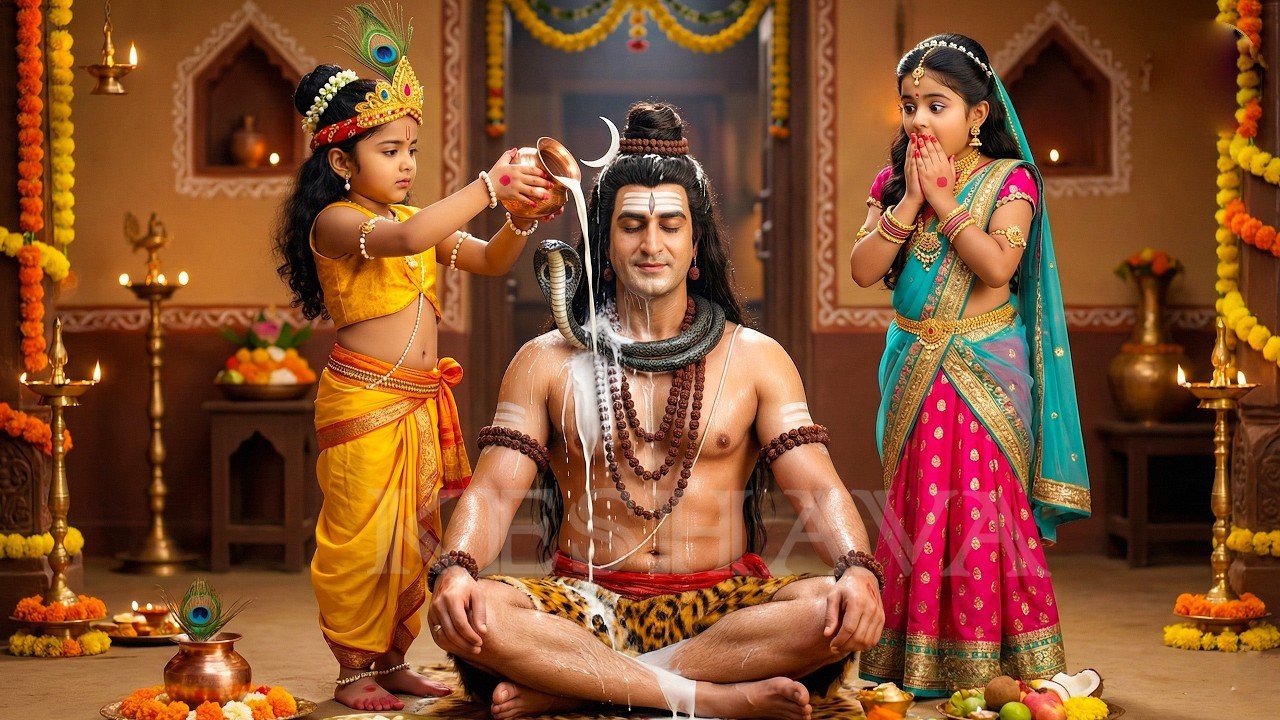 महाशिवरात्रि पर कान्हा ने चढ़ाया दूध, खुश हुए भोले शंकर || YMKN || Shree Krishan leela