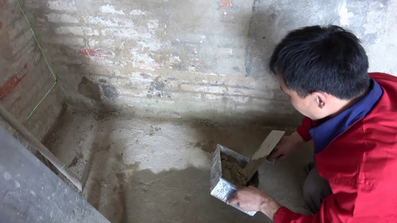 How to make cement reference points with laserlevel Preparation before plastering