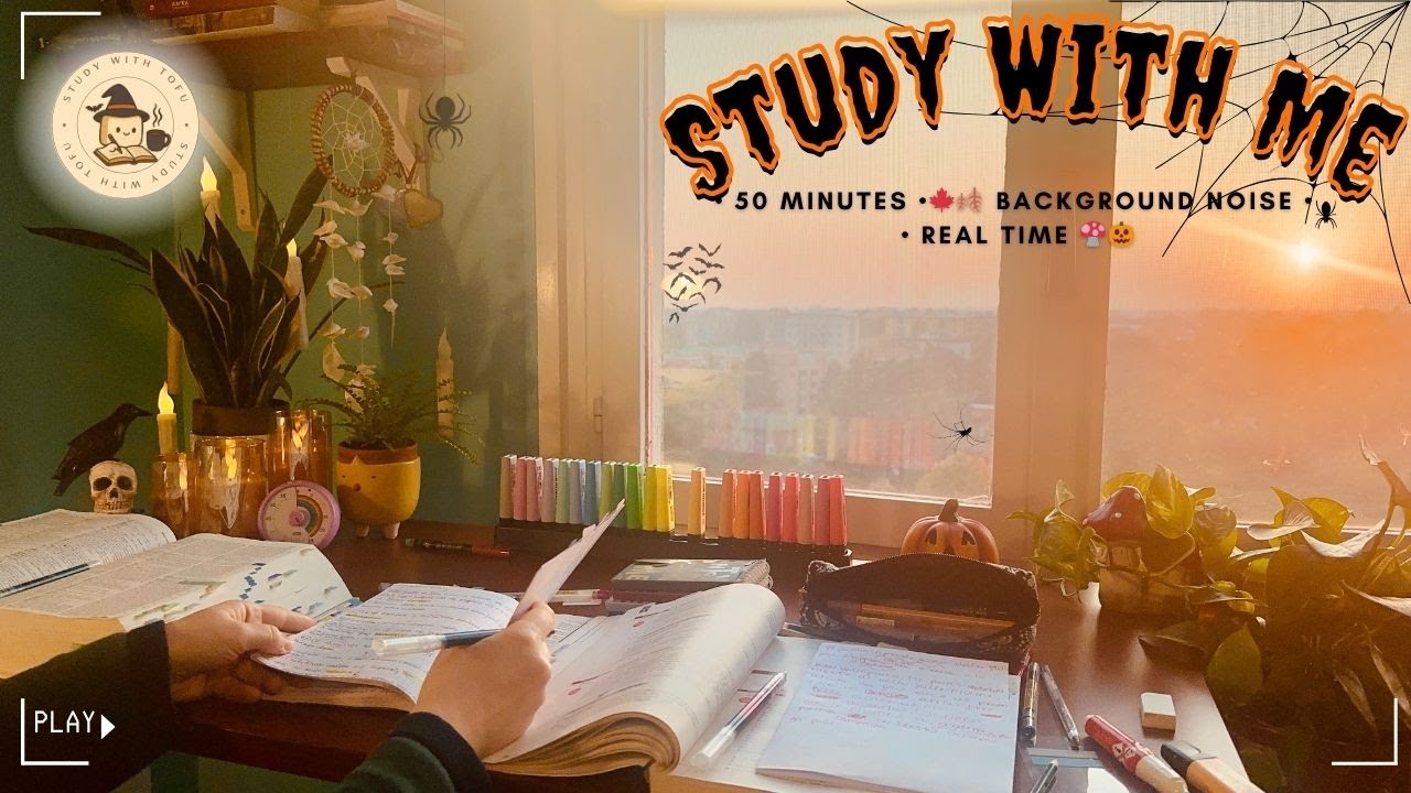 📚 STUDY WITH ME | 50 minutes | Background Noise for deep focus (No Music)