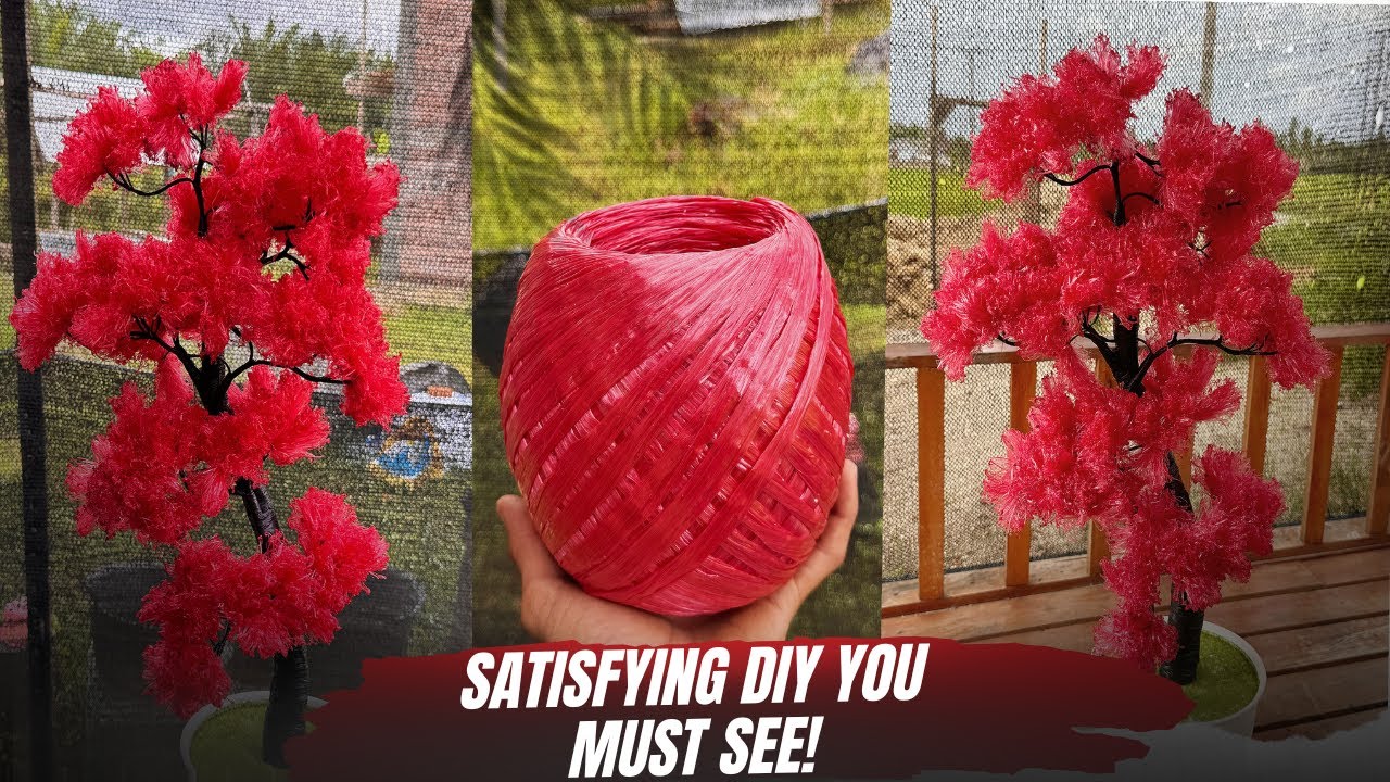 🎯 “Turning Plastic Rope into Beautiful Flowers 🌸 | Satisfying DIY Craft Idea”