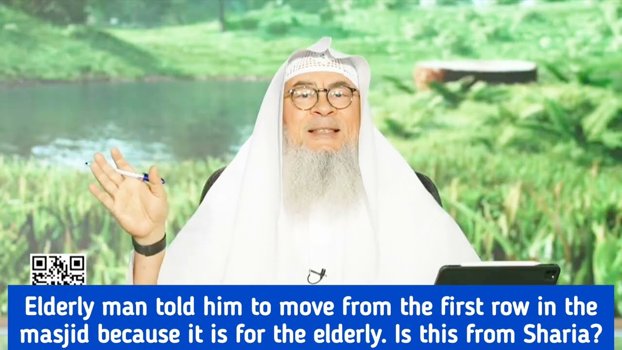 Elderly man told him to move from first row in masjid cuz it's for elderly, is it from sharia? assim