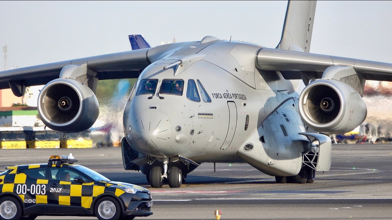 EMBRAER KC390 Portuguese Air Force Landing & Takeoff at Lisbon Humberto Delgado Airport