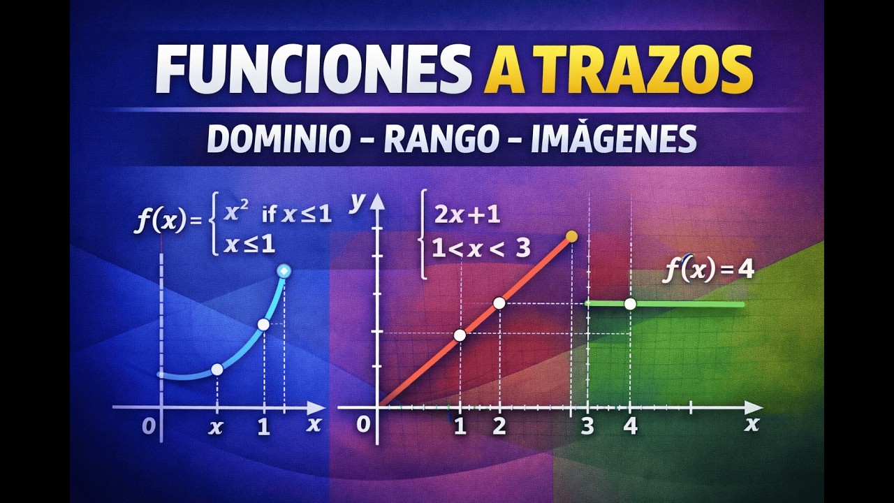 Funciones a trazos | Dominio - Rango - Imagenes | Repaso supletorios EPN