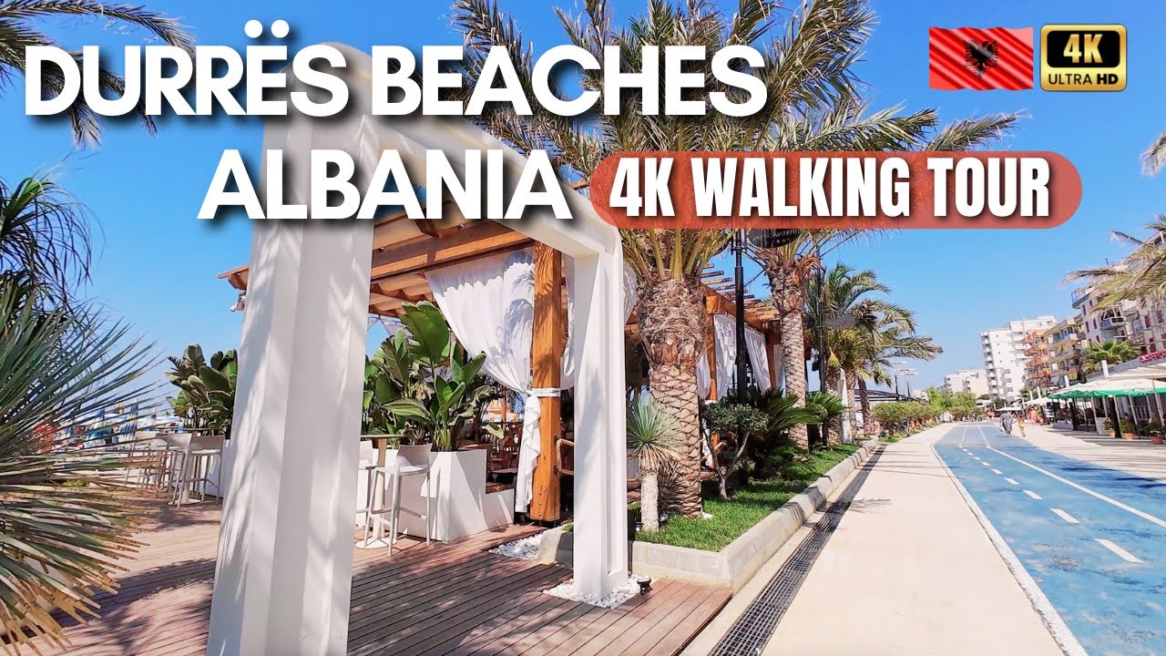Tour of Durres Albania Beach Promenade - 4K Walking Tour
