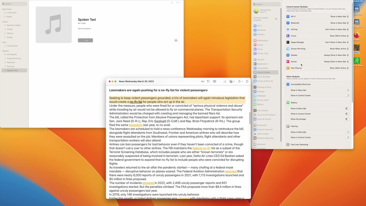 Text to Speech Using Enhanced Voices from macOS Ventura