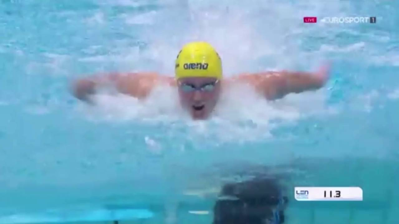 Sarah Sjoestroem Wins Women's 100m Butterfly Final LEN European Swimming Championships London 2016