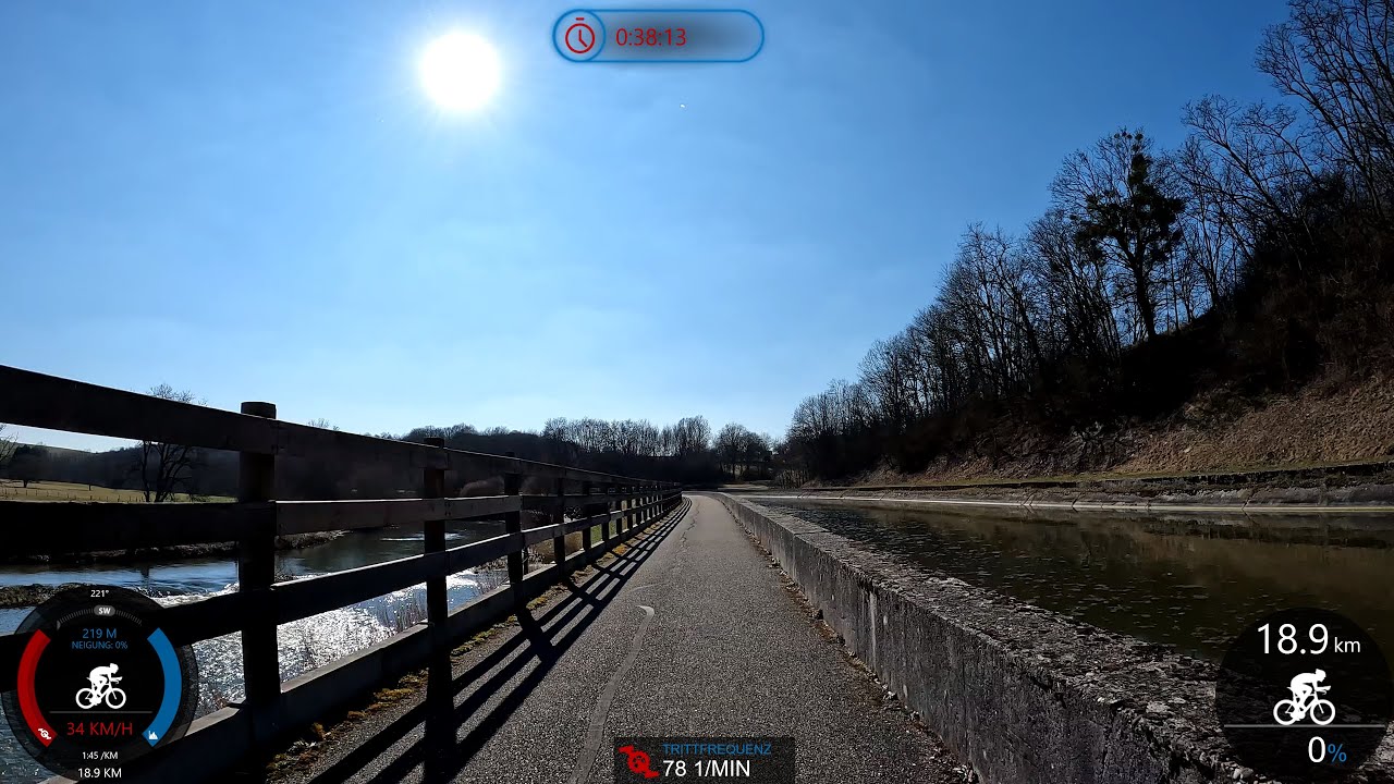 45 minute Saar River Fat Burning Indoor Cycling Workout with Garmin Display part 2