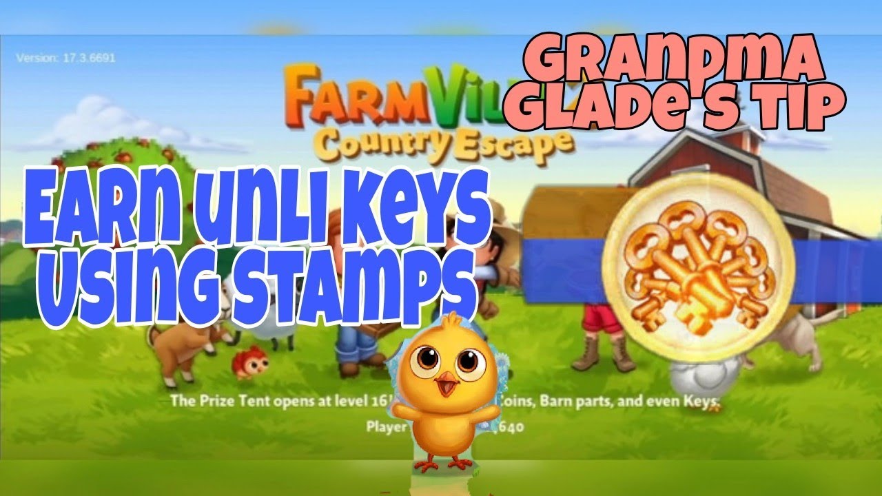 Earn Unlimited Key Using Stamp, Grandma Glade's Tip in Farmville 2