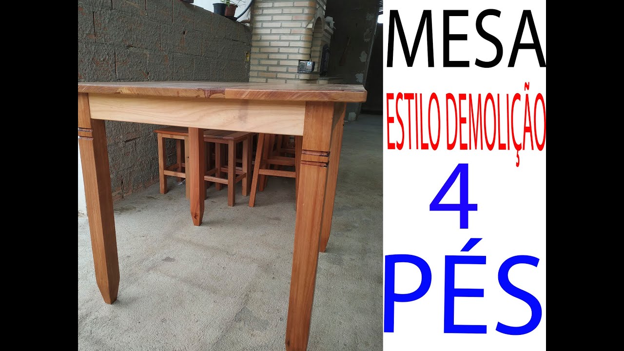 Mesa estilo demolição, em madeira maciça, dicas de como fazer