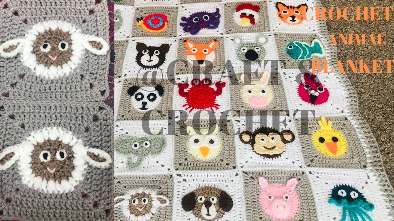 Crochet Sheep/Crochet Lamb/ Crochet animal blanket/Part:23