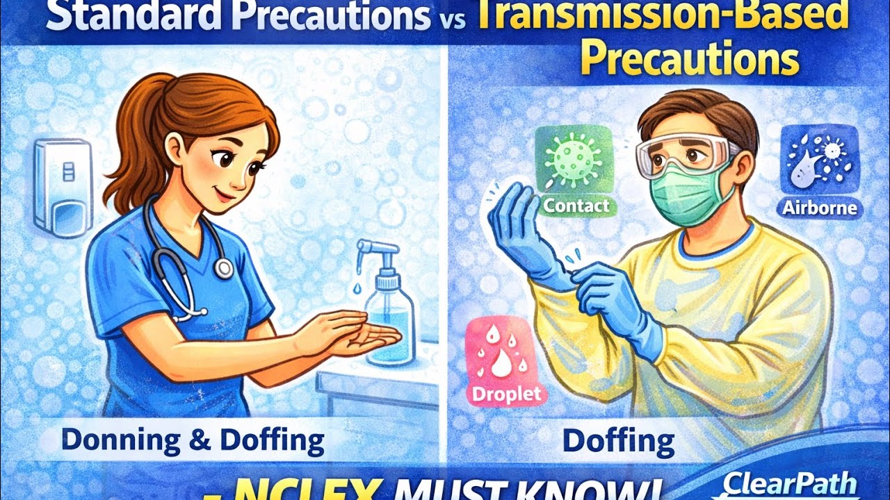 Standard vs Transmission Precautions | Donning & Doffing | NCLEX RN
