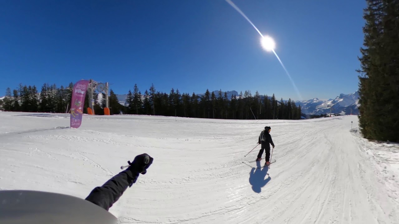 Samoens 1600 / Les Carroz. Perce Niege to Molliachets to Blanchots to Marmottes . Feb 2020.