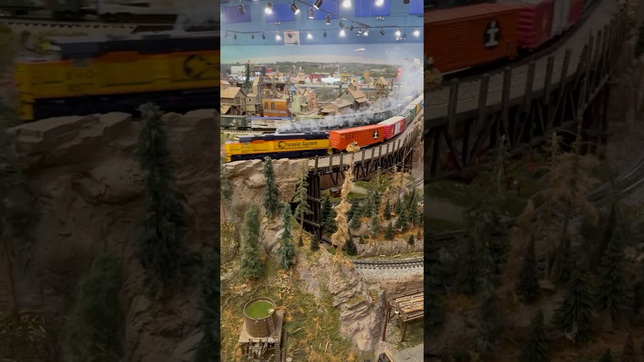 Chessie Diesel coming around the bend. #train #ogauge #oscale #chessie #clrc #shorts #mth