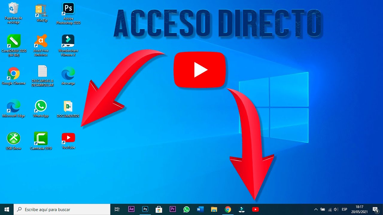 🔺 Como crear ACCESO DIRECTO de YOUTUBE en el Escritorio