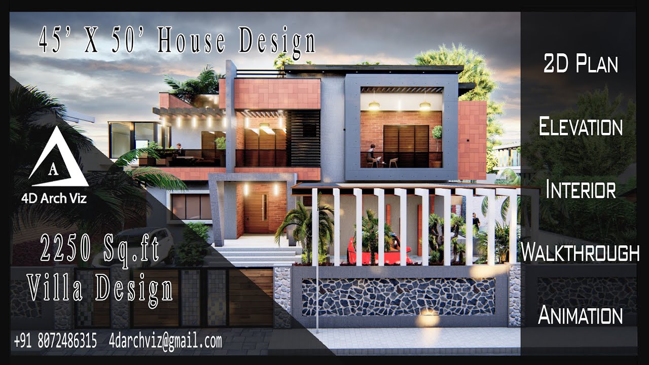 2250 Sqft  45 x 50 feet  4BHK HOUSE TOUR & DESIGN