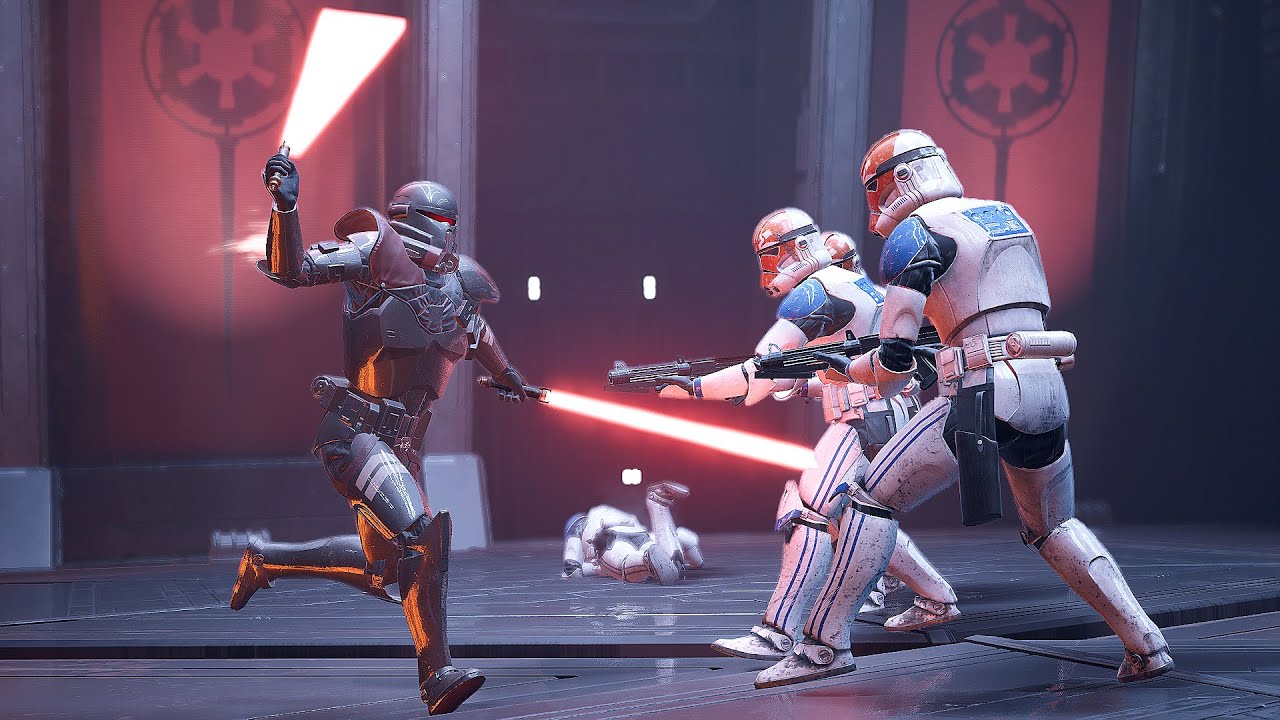 332nd Company Clone Troopers vs Shadow Troopers - STAR WARS JEDI FALLEN ORDER NPC Wars