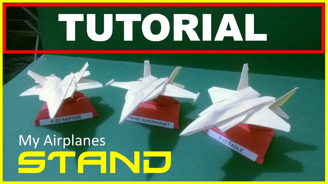 Origami Planes - How to make an origami stand to display your planes - very easy and stable