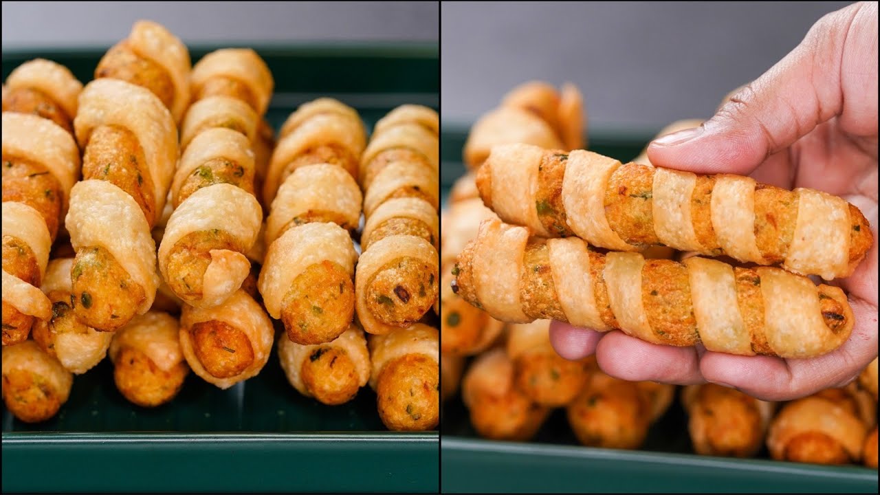 CRISPY POTATO CURL ROLLS | MASHED POTATO CURL ROLL | EASY POTATO SNACKS | N'Oven