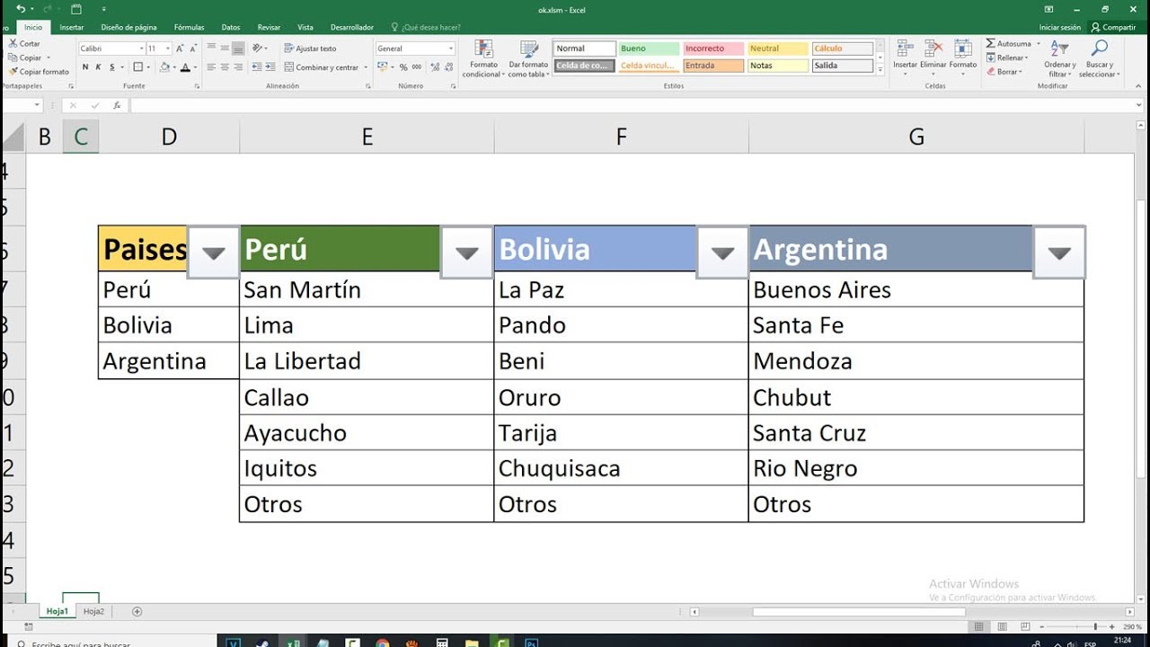 Excel: Listas desplegables dependientes 2024