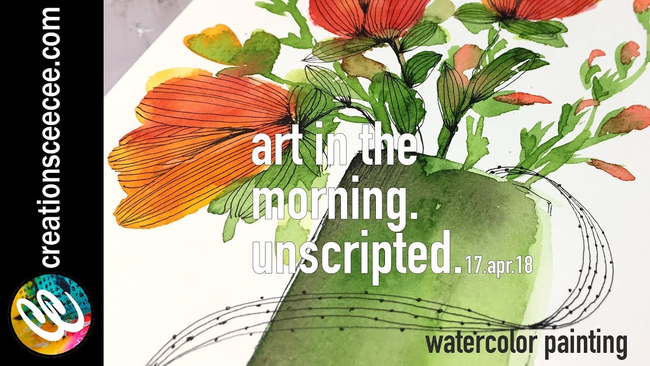 painting florals with a filbert watercolor brush