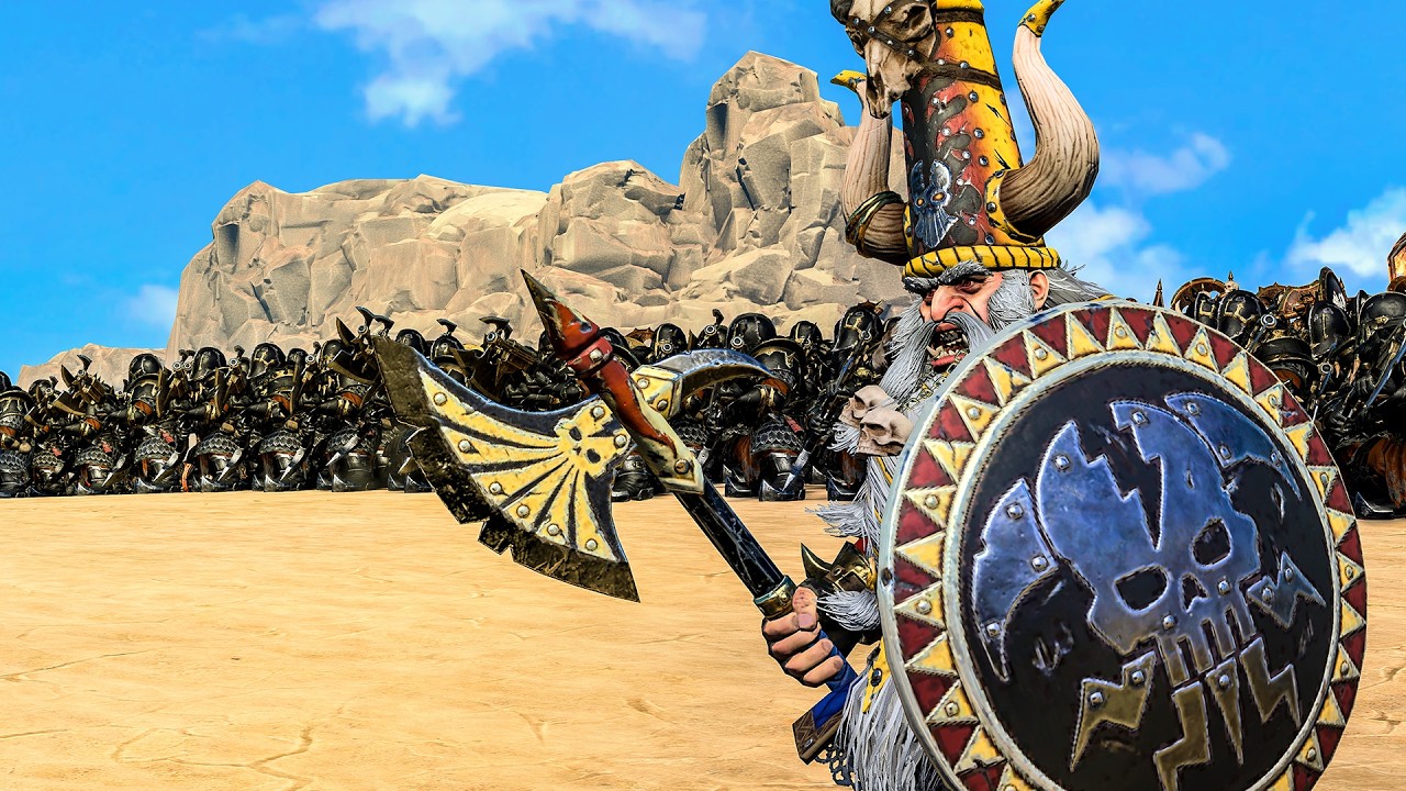 DARK ELVES vs CHAOS DWARFS - TotalWar Warhammer 3 cinematic battle