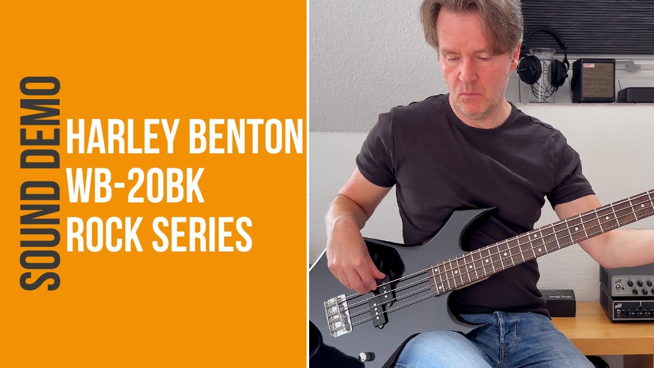 Harley Benton WB-20BK Rock Series - Sound Demo (no talking)
