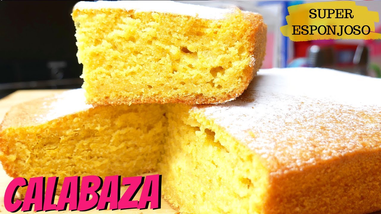 Con CALABAZA, ALTO Y ESPONJOSO 🍞😋, un bizcocho delicioso.