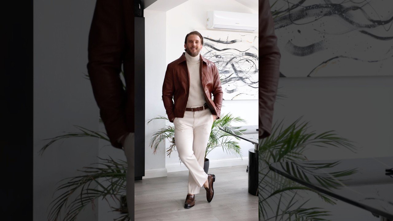 How to Style a brown leather jacket 🔥 