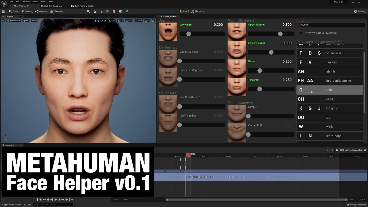 Simple Lip Sync Workflow | Metahuman Face Helper v0.1