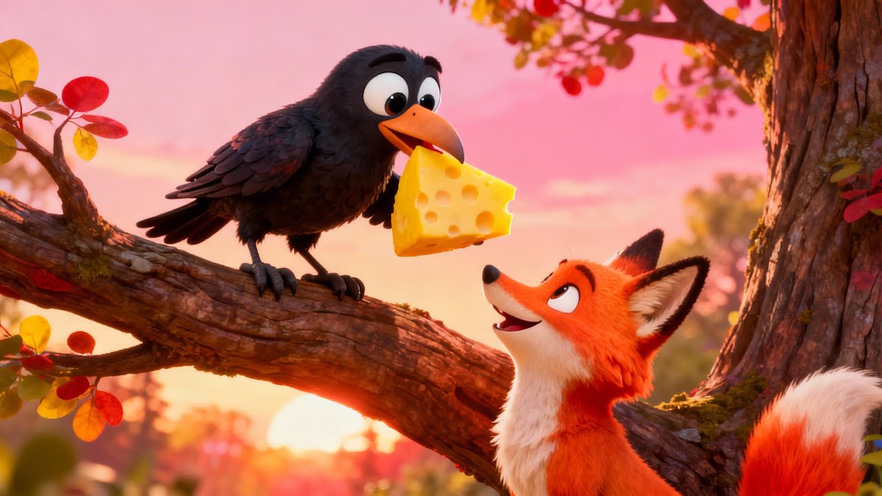 GAVRAN I LISICA 🦊✨ Klasična basna za djecu | Pametna pouka i zabavna priča! 🐦🌟