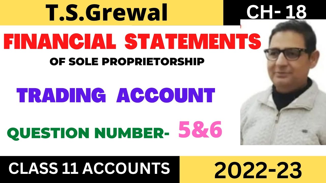 FINANCIAL STATEMENTS Chapter -18 T.S.Grewal Solution   Question no- 5 & 6 Class 11 accounts (2022 )
