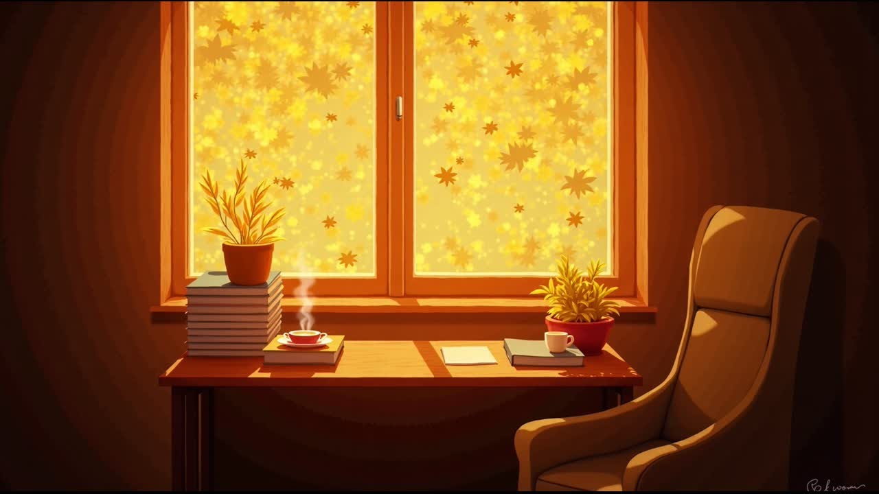 Amber Leaves Reverie - Lo-fi Beats for Homework Time