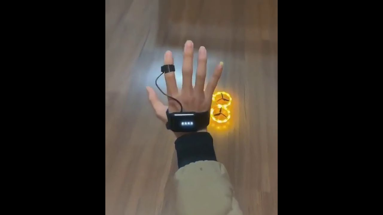 Hand gesture gravity sensor drone controller. #drone #gadgets #smartwatch