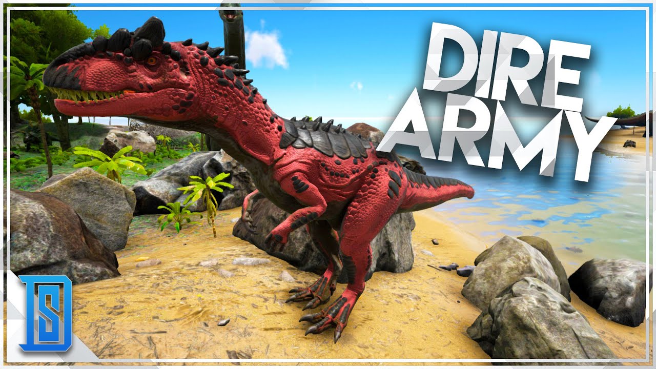 Ark:Survival Evolved -PLAY AS A DINO!- DIREWOLF ARMY/ALLOSAURUS!