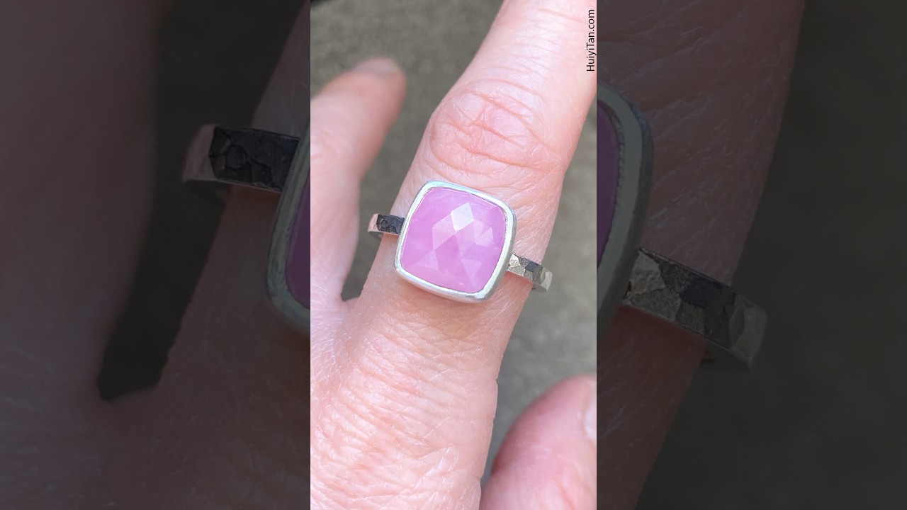 Bezel Set Pink Sapphire Ring #sapphirerings #bezelsetting