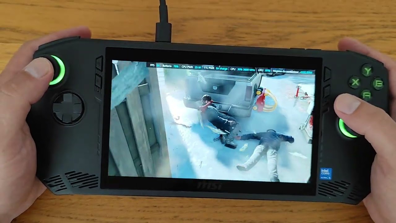 Watch Dogs - MSI Claw A1M Ultra 5 135h - med. settings - 1080p/900p