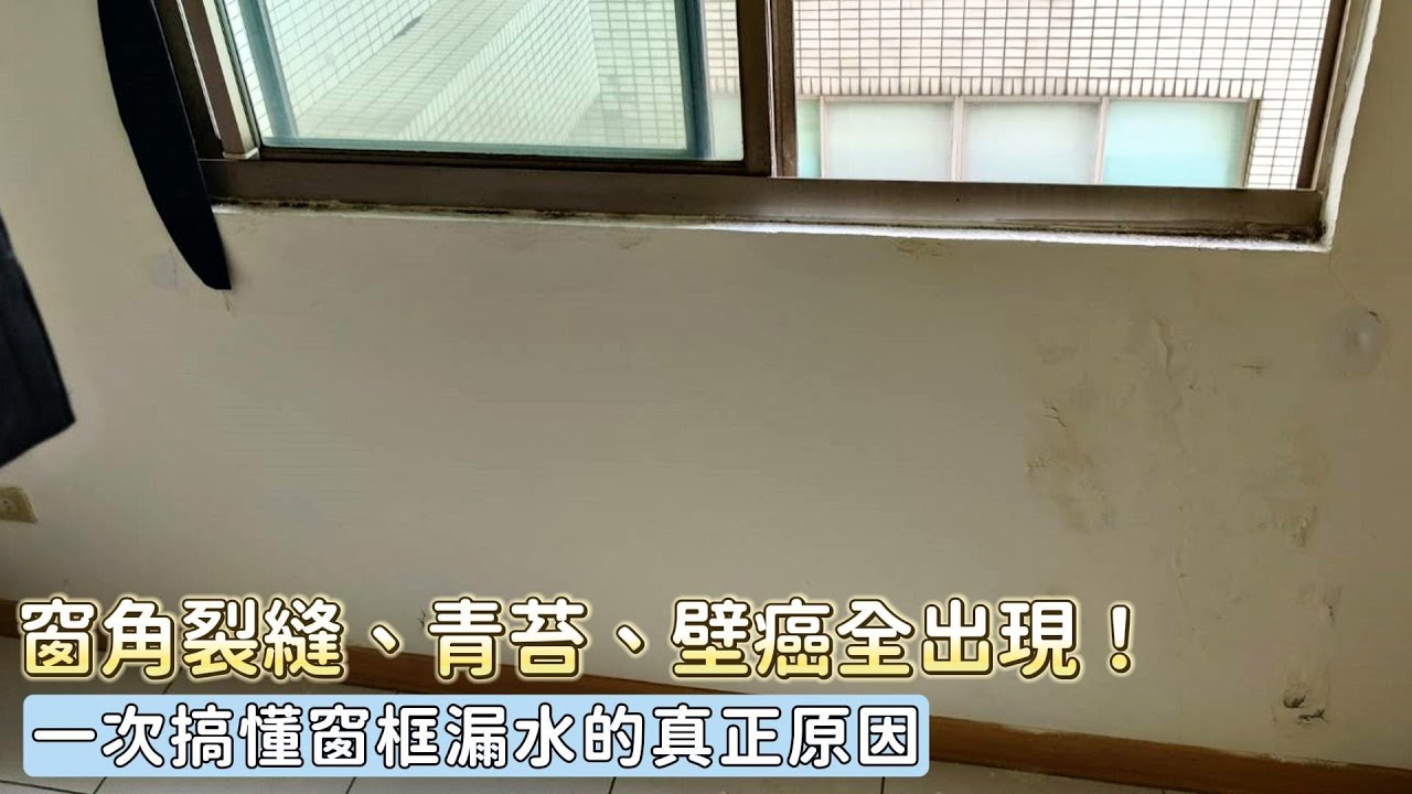 窗角裂縫、青苔狂長、壁癌大爆發！現場揭開窗框滲水真相！