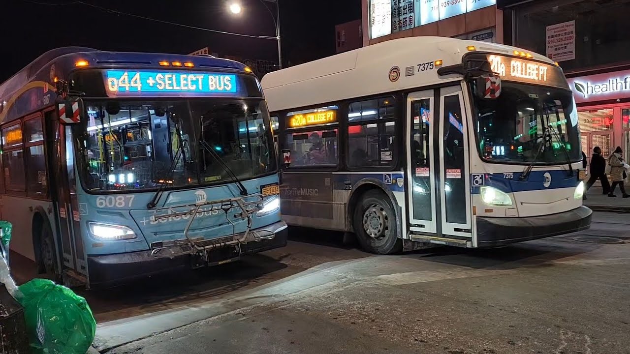 MTA/NICE: Late PM Rush Hour Bus Action at Flushing-Main Street