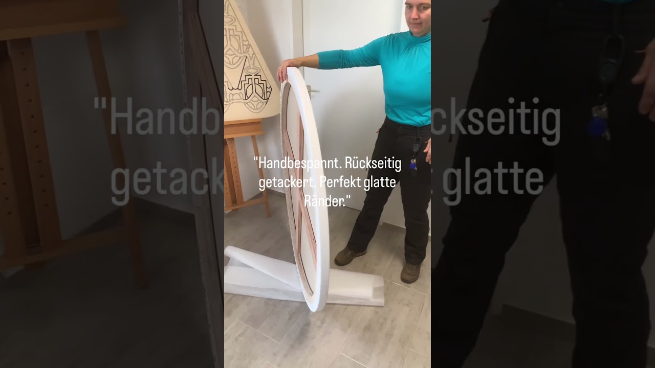 Xanadu Frames® Runde Leinwand 130cm mit Leinen und Birkenholzrahmen in 36mm Stärke