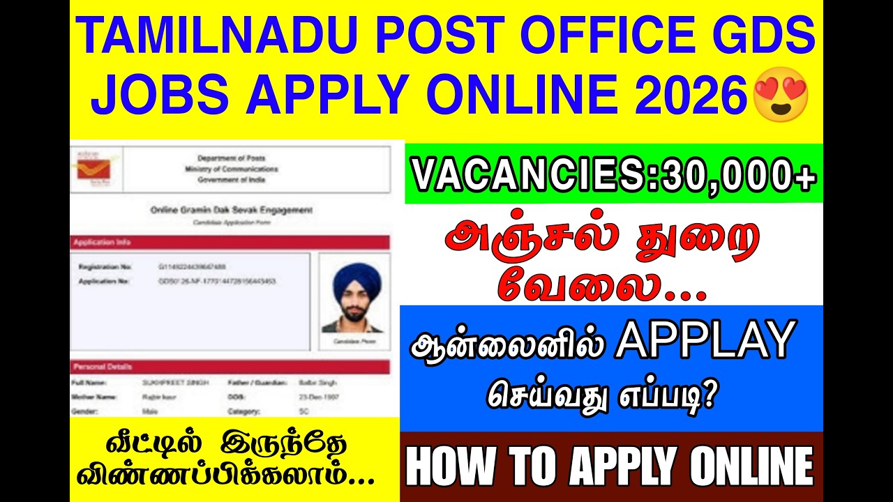 Tamilnadu post office GDS jobs APPLY 2026