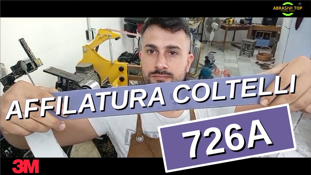Affilatura coltelli con il nastro abrasivo 3M&trade; 726A