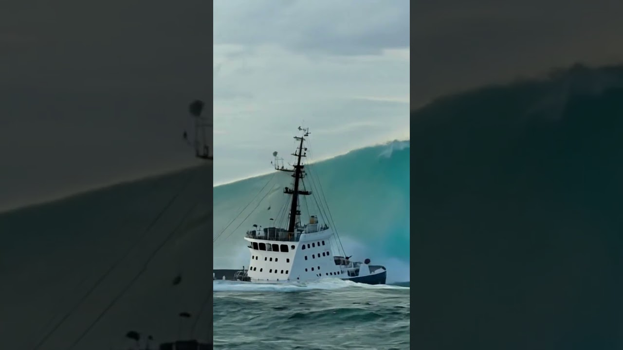 Can a Massive Ship Survive the Force of a Giant Wave? #ship #tidalwave #scaryocean