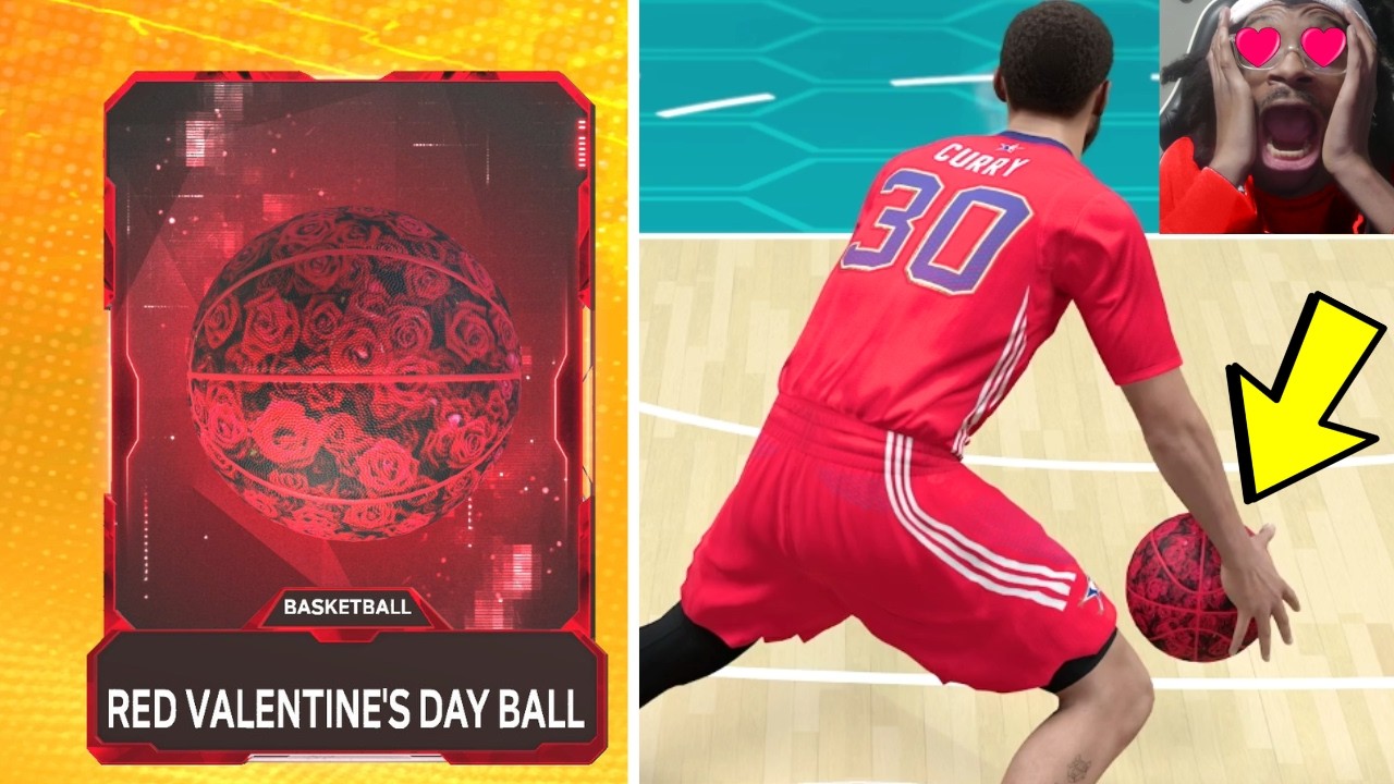 Я использую редкий мяч ко Дню святого Валентина в режиме MyTeam в NBA2K26!!