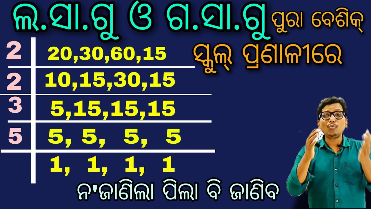 ସ୍କୁଲ୍ ପ୍ରଣାଳୀରେ ଲ..ସା.ଗୁ ଓ  ଗ.ସା.ଗୁ ନ ବୁଝିଲା ପିଲାବି ବୁଝିଯିବ ସହଜରେ ।