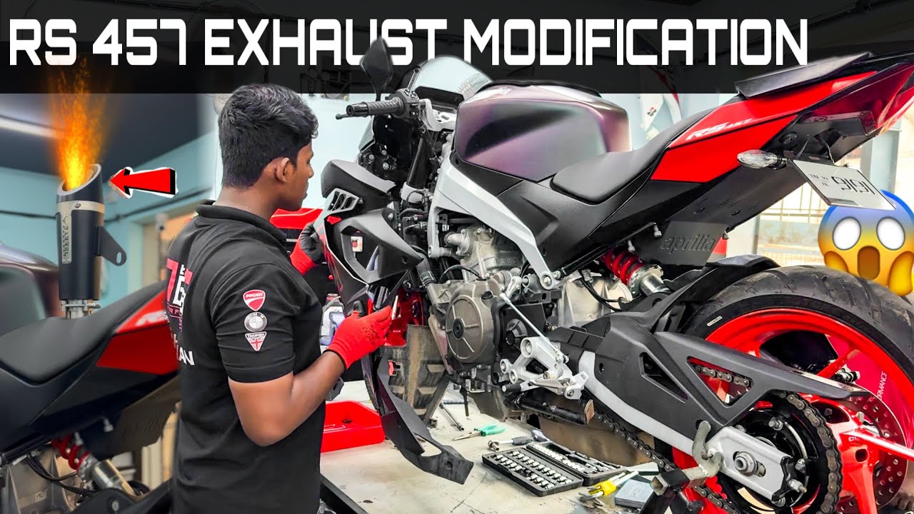 Aprilia RS 457 MODIFICATIONS 🔥|| New EXHAUST ‼️| Best sound REACTION 😱| UNKNOWN RIDER #apriliars457