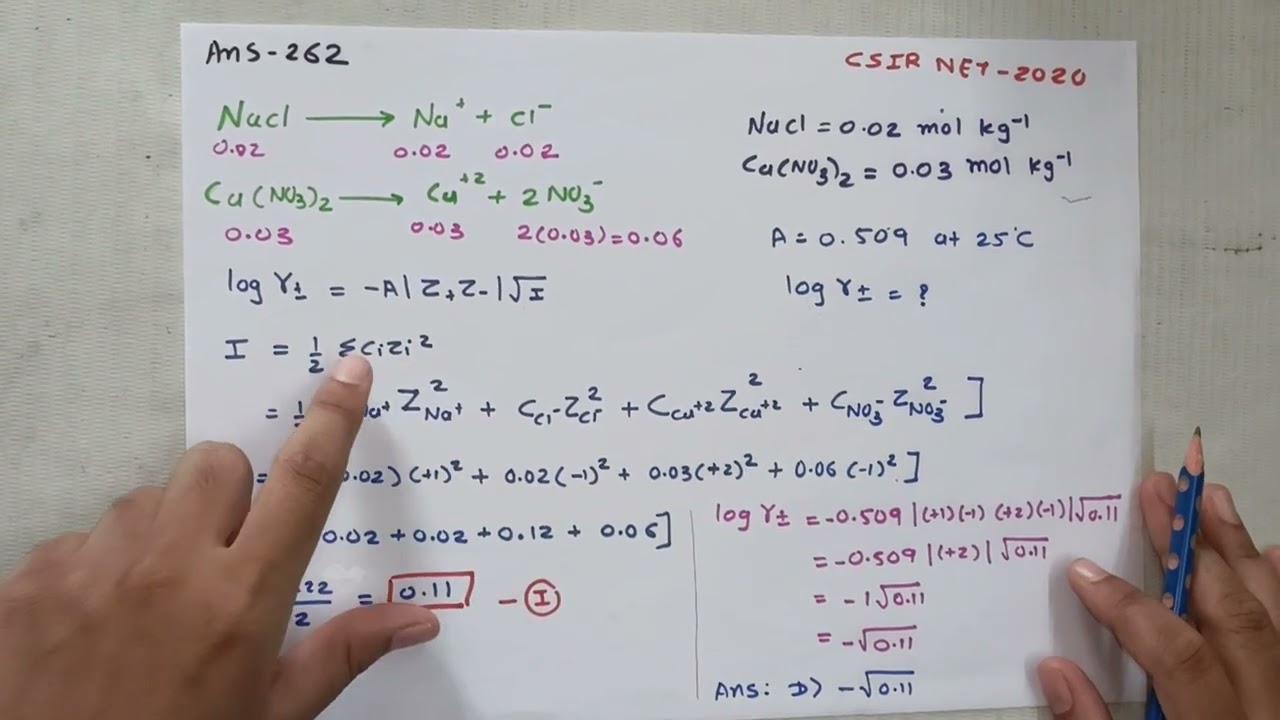 CSIR NET 2020, Physical chemistry, Que262 